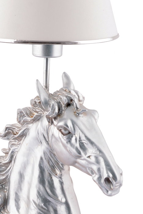 Opviq Lámpara de Mesa Horse Blanco y Plata Opviq Lámpara de Mesa Horse Blanco y Plata